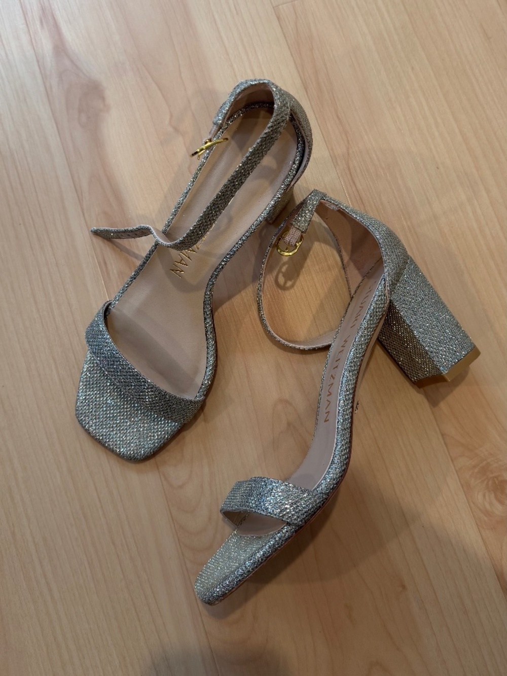 Stuart Weitzman Glitter Block Heel